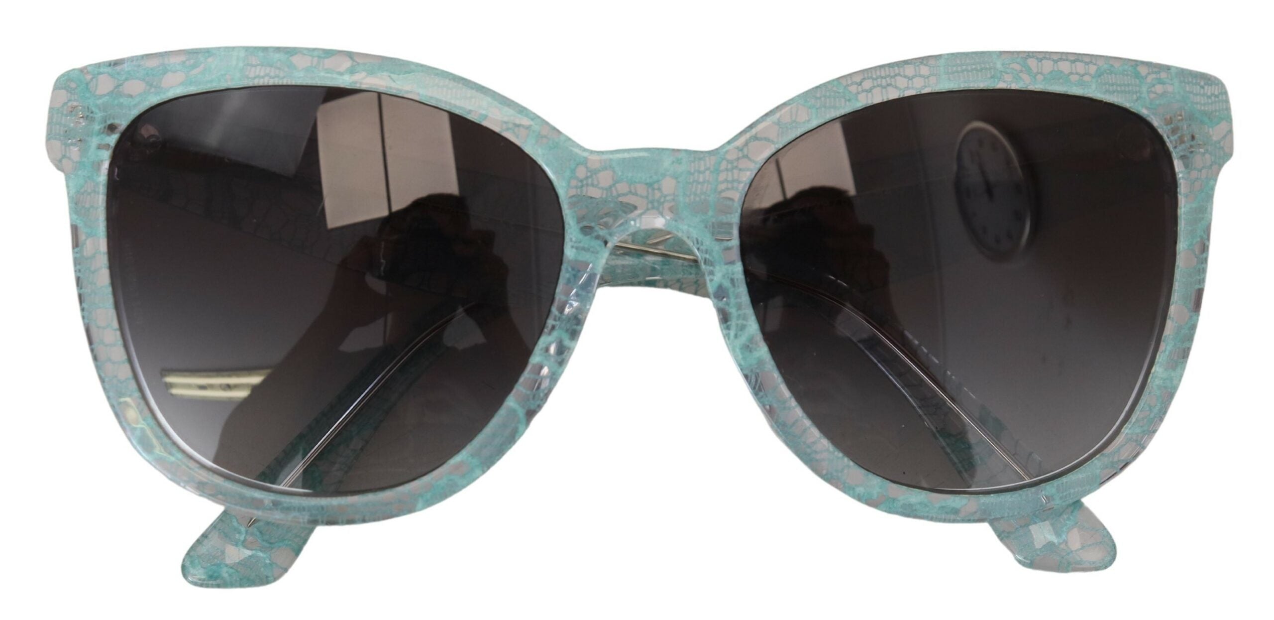 Dolce &amp; Gabbana Lunettes de soleil élégantes avec détails en dentelle bleue