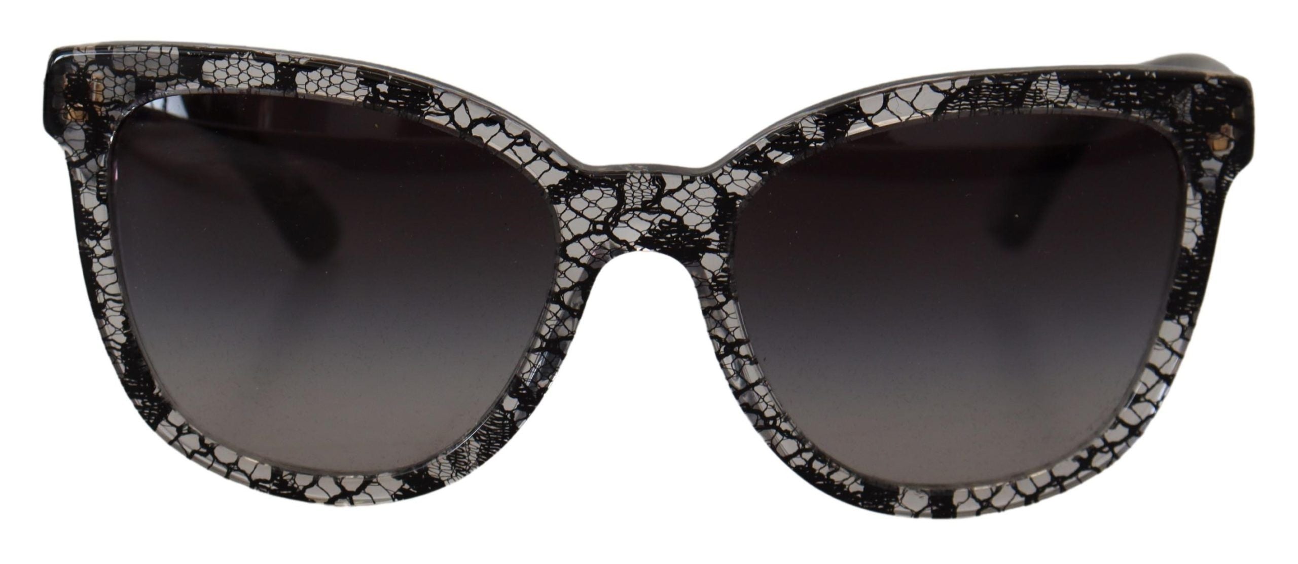 Dolce &amp; Gabbana Lunettes de soleil élégantes avec appliques en dentelle blanche