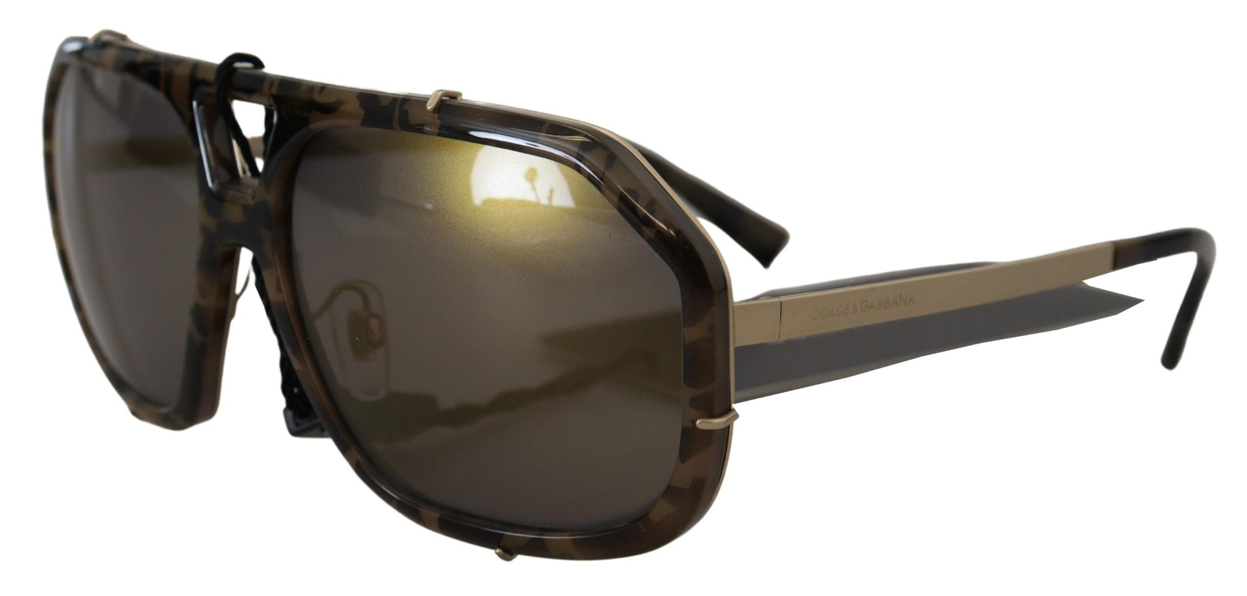 Lunettes de soleil marron effet miroir Dolce &amp; Gabbana Chic Aviator