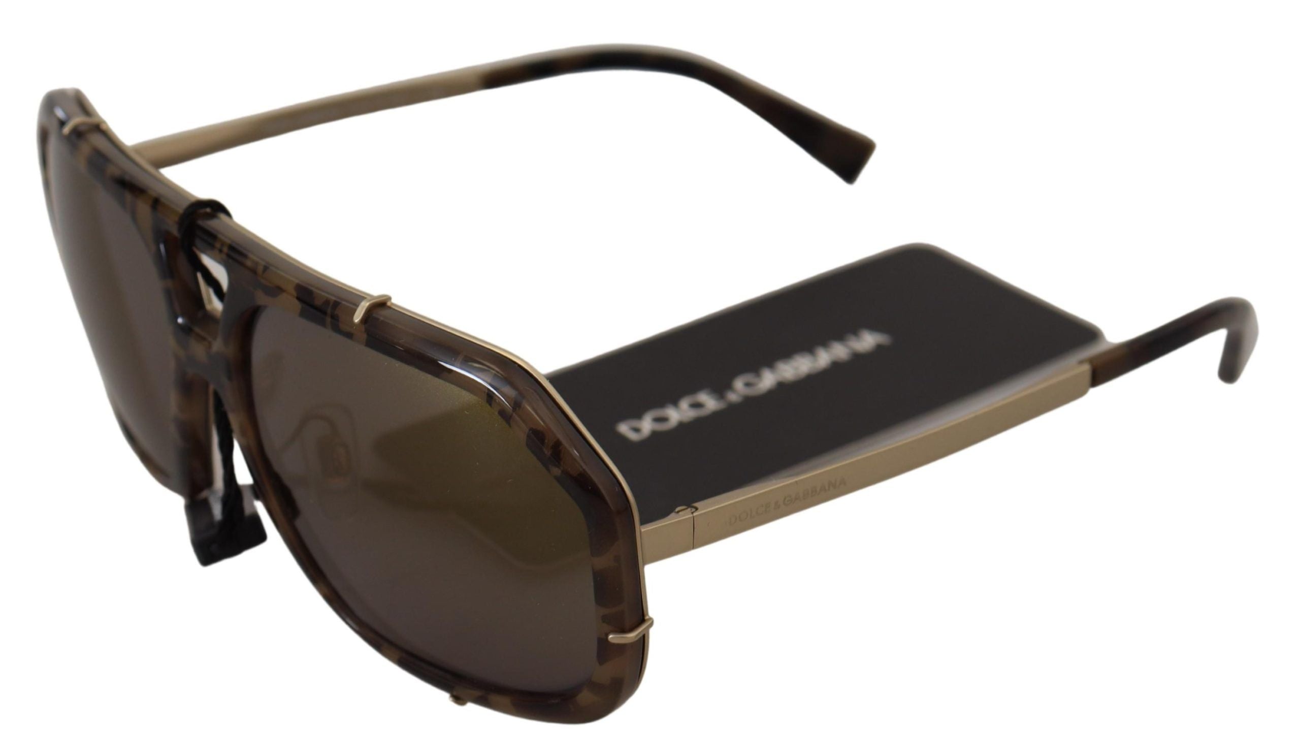 Lunettes de soleil marron effet miroir Dolce &amp; Gabbana Chic Aviator