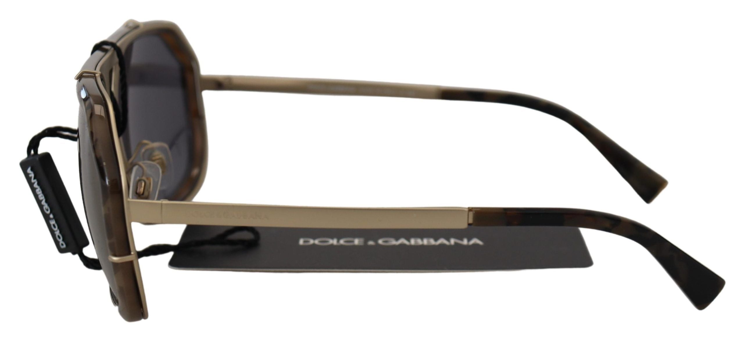 Lunettes de soleil marron effet miroir Dolce &amp; Gabbana Chic Aviator