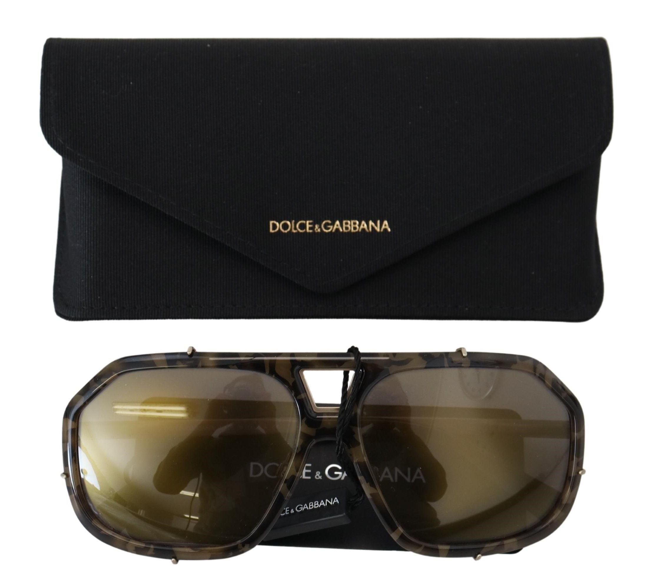 Lunettes de soleil marron effet miroir Dolce &amp; Gabbana Chic Aviator