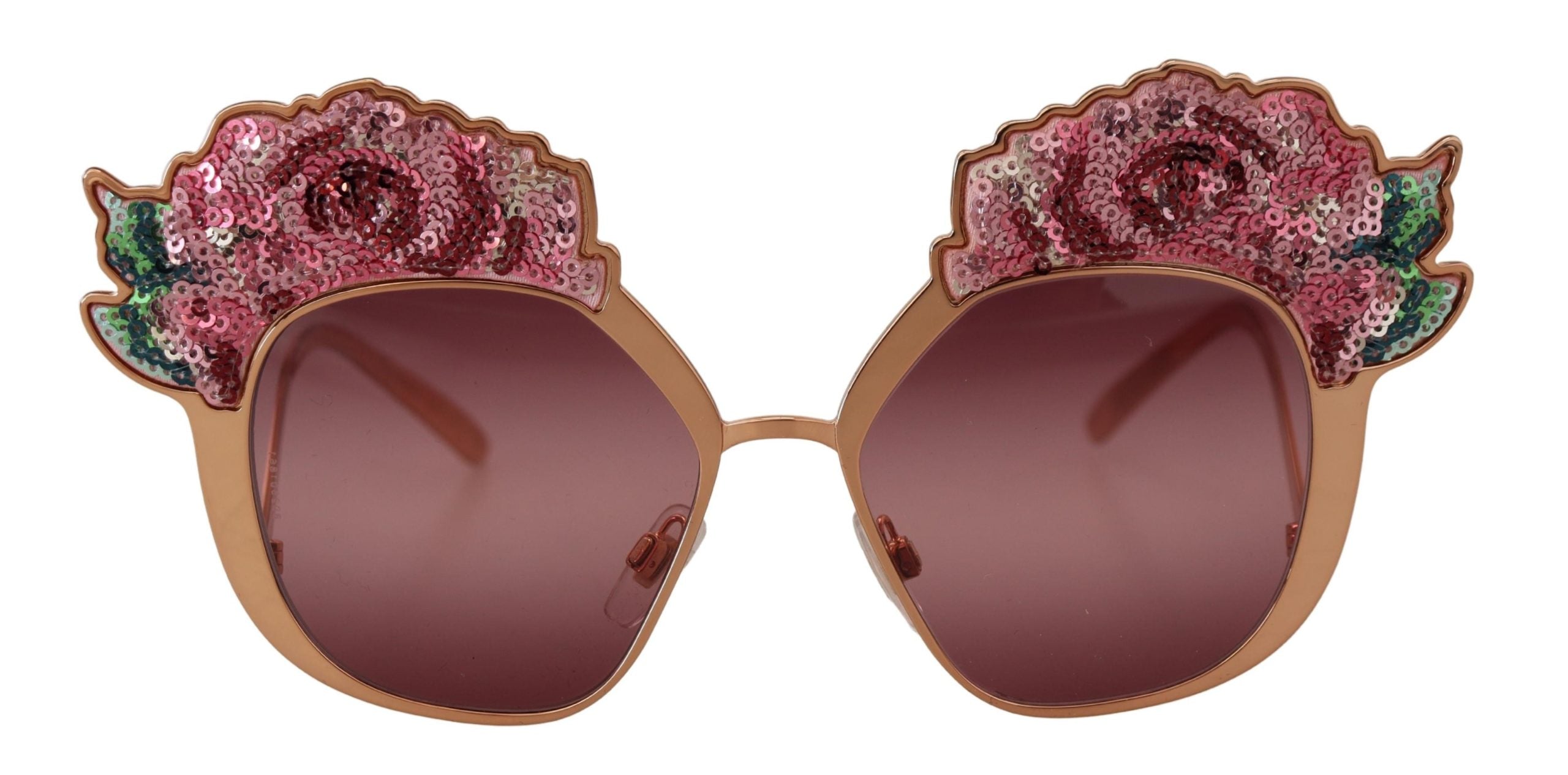 Dolce &amp; Gabbana Chic Lunettes de soleil brodées à sequins roses