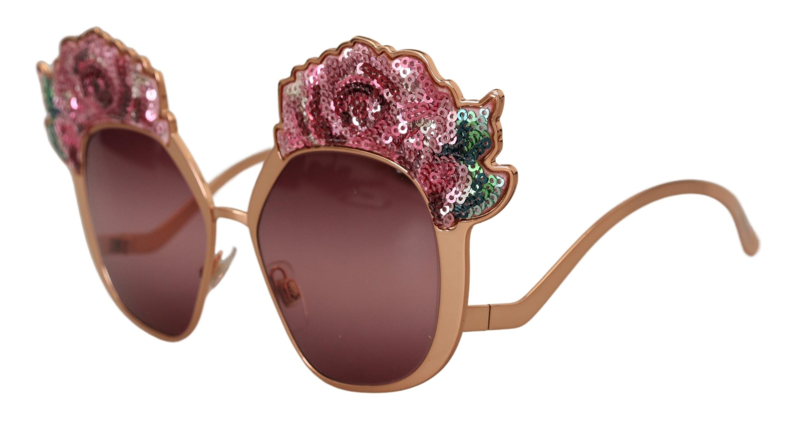 Dolce &amp; Gabbana Chic Lunettes de soleil brodées à sequins roses