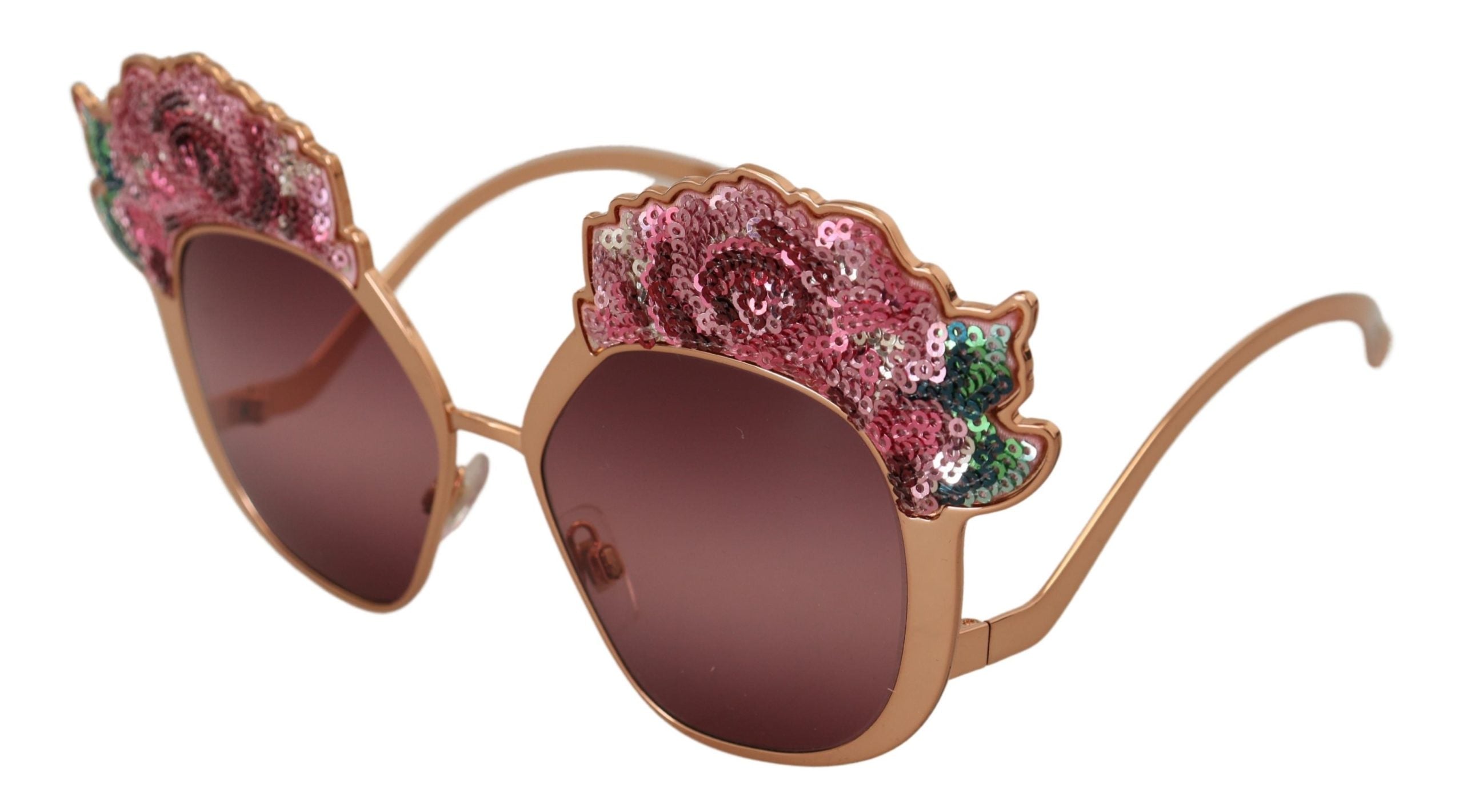 Dolce &amp; Gabbana Chic Lunettes de soleil brodées à sequins roses