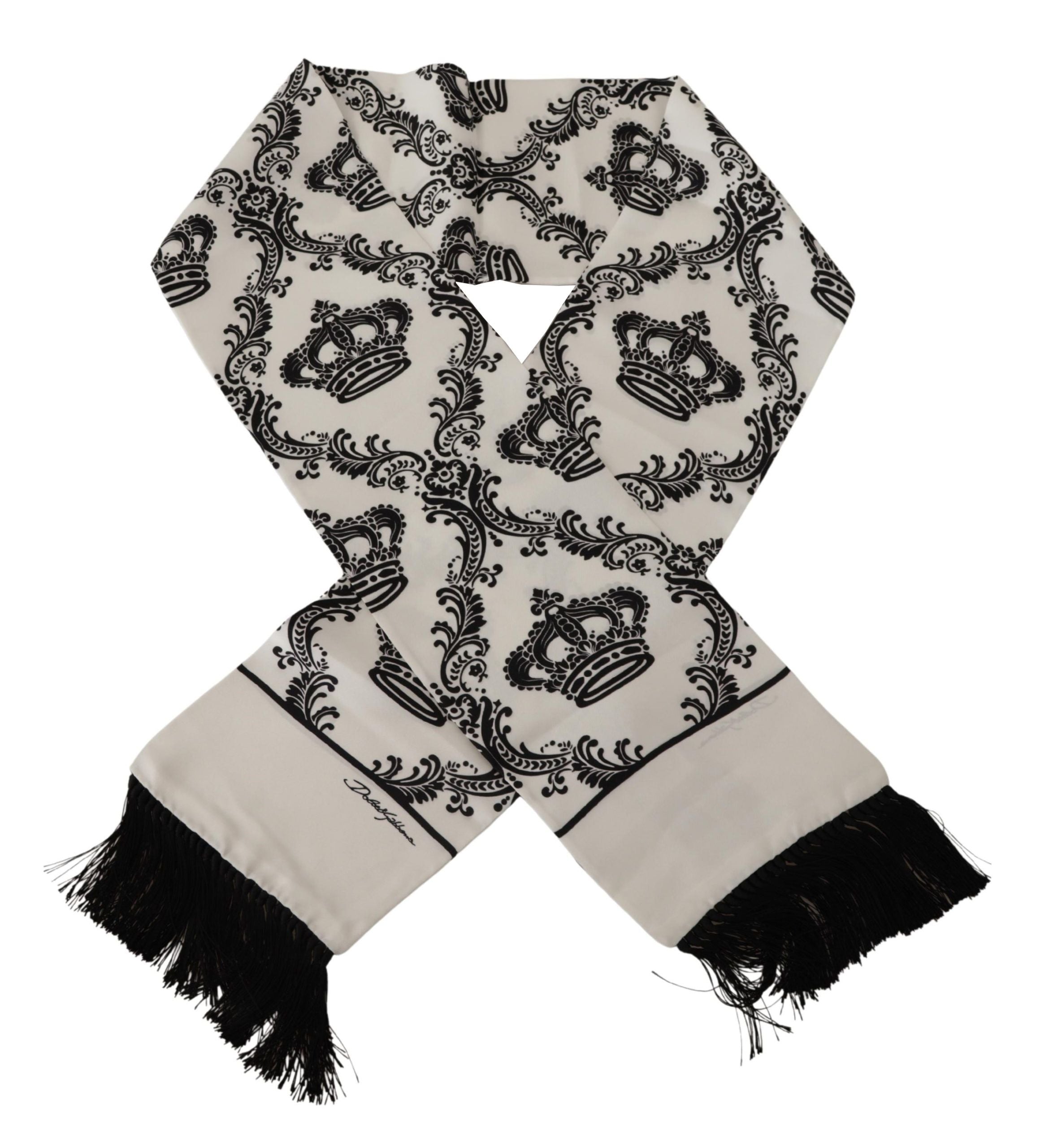 Dolce & Gabbana Royal Crown Printed Silk Men's Scarf