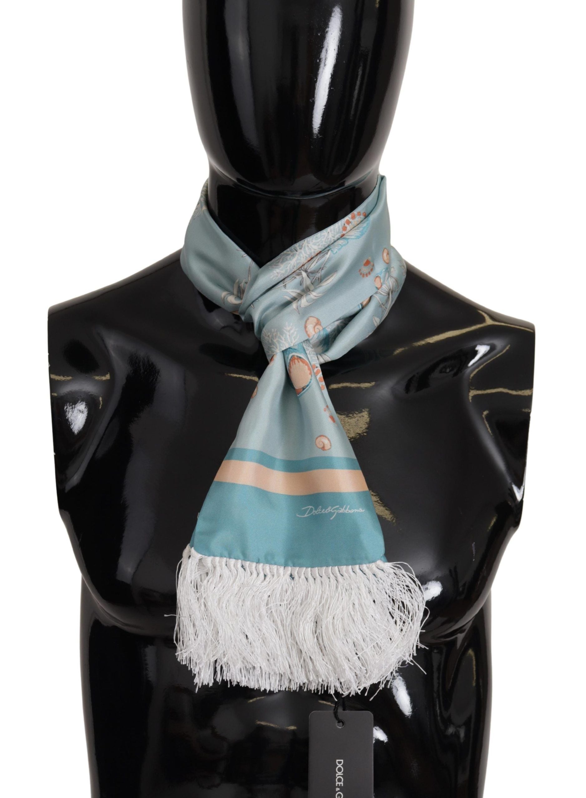 Dolce & Gabbana Elegant Silk Scarf with Shell Motif