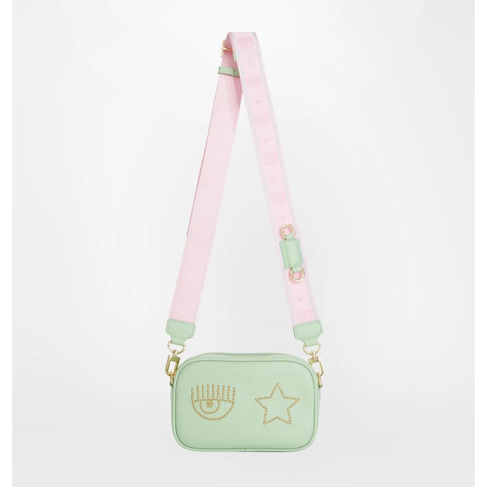 Chiara Ferragni Green Fabric Crossbody Bag