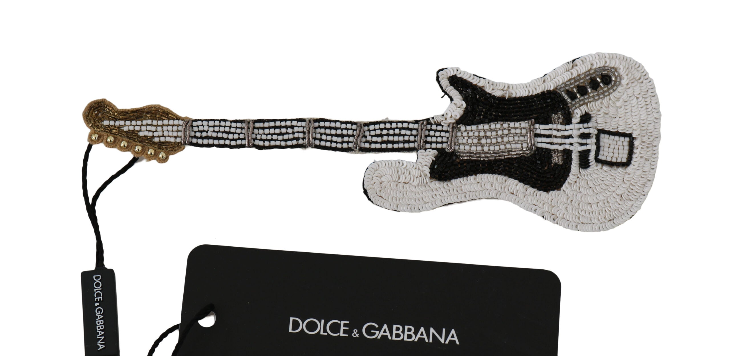 Broche guitare à paillettes dorées Dolce &amp; Gabbana