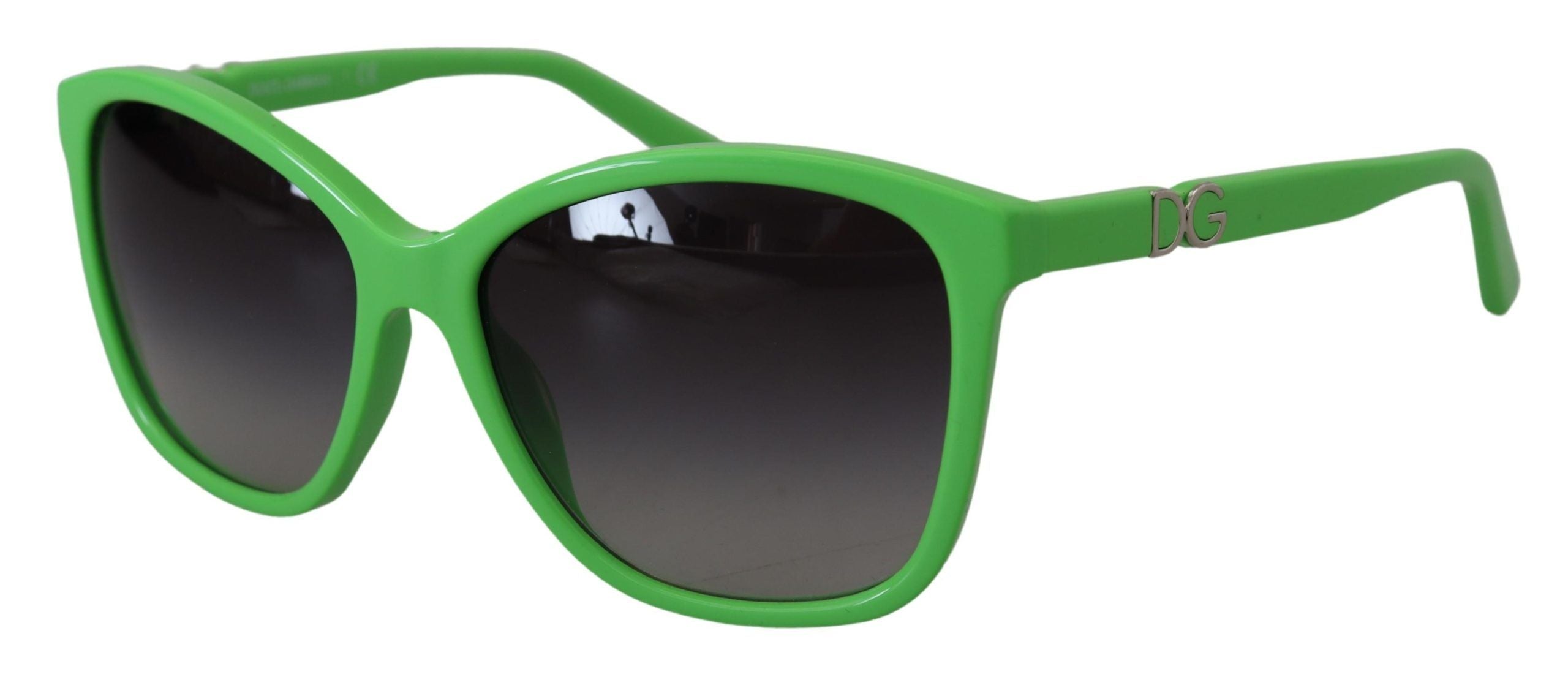 Lunettes de soleil rondes en acétate vert Dolce &amp; Gabbana Chic