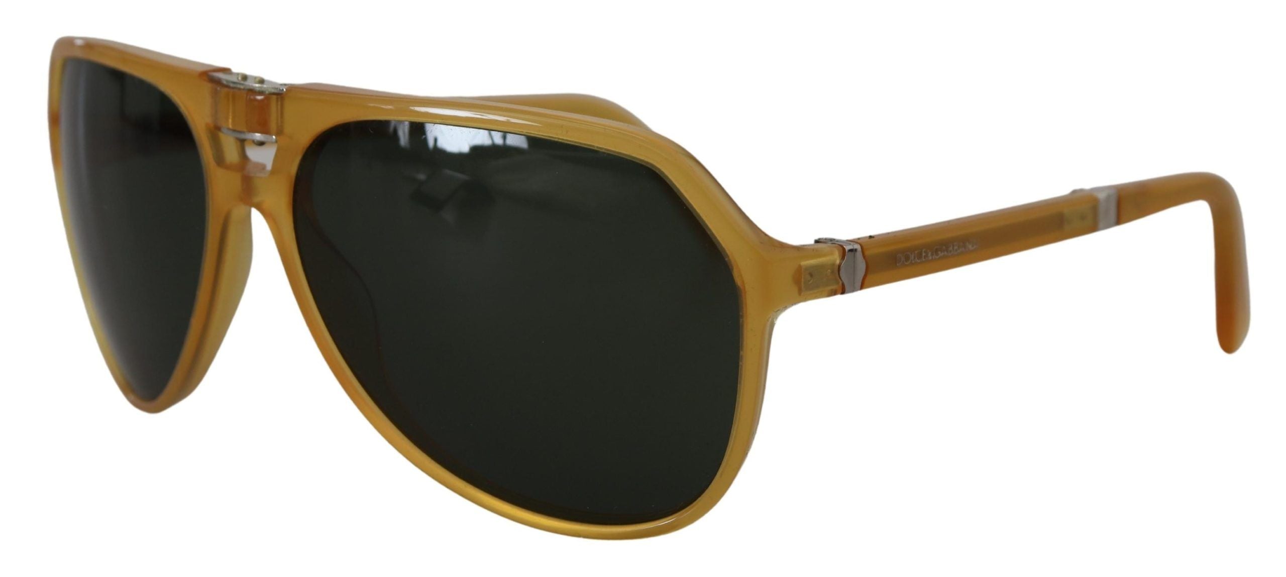 Lunettes de soleil aviateur jaunes chic Dolce &amp; Gabbana en acétate