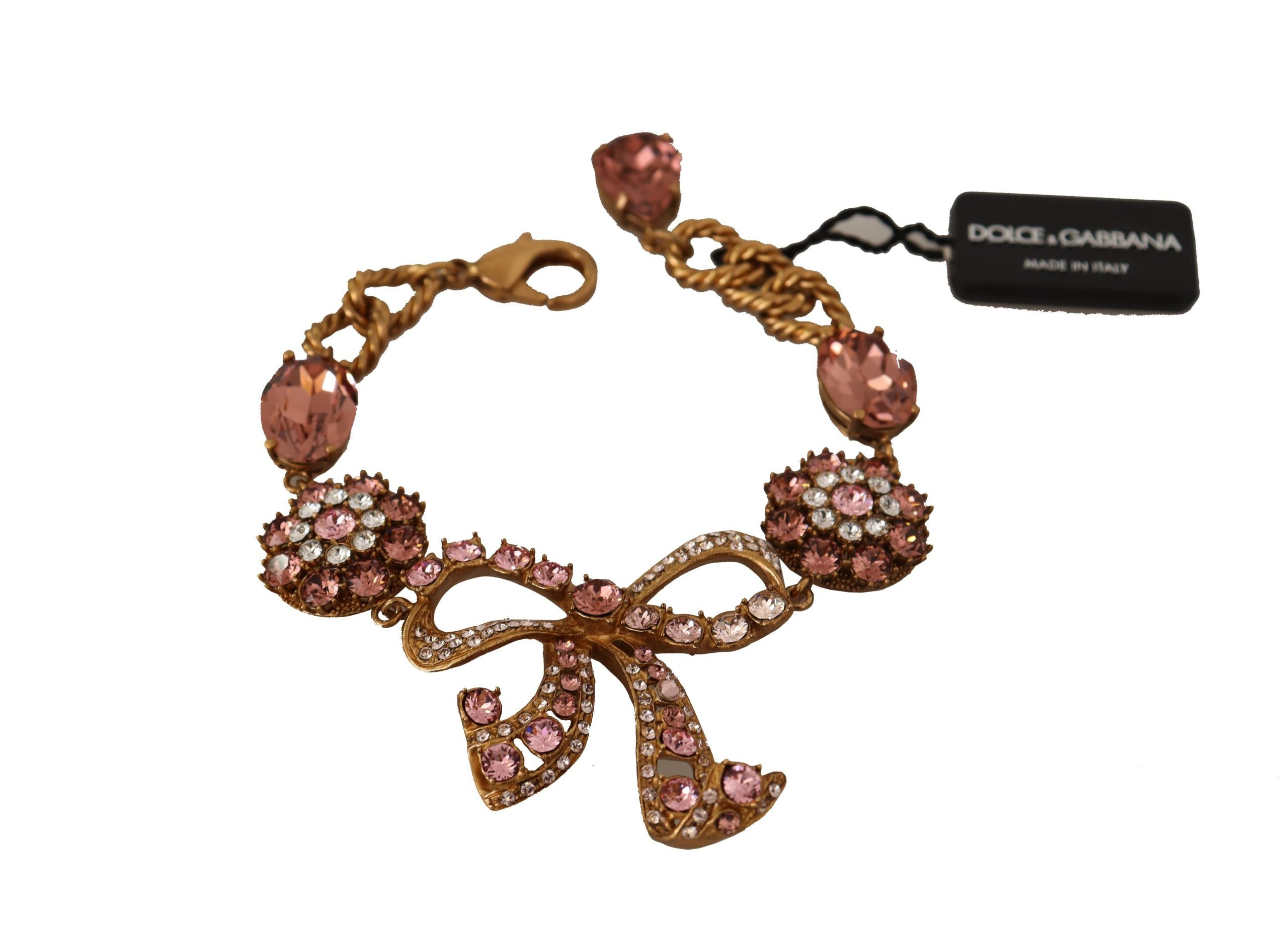 Dolce &amp; Gabbana Bracelet élégant en or avec breloque en cristal