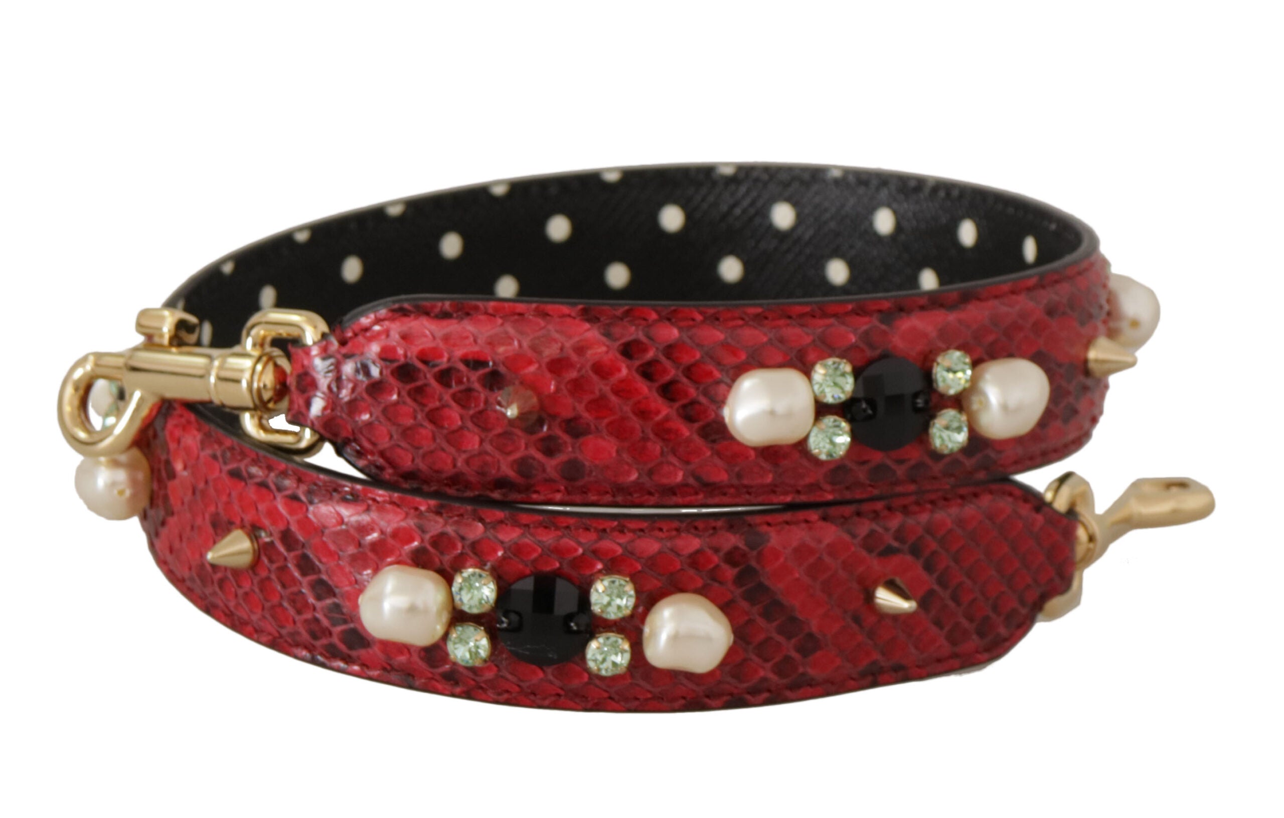 Dolce &amp; Gabbana Élégante bandoulière en cuir python rouge