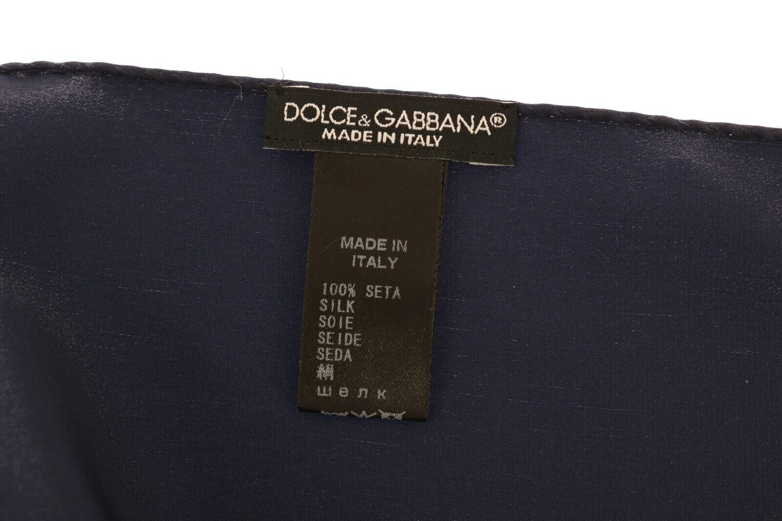 Dolce &amp; Gabbana Carré de poche élégant en soie en bleu brillant