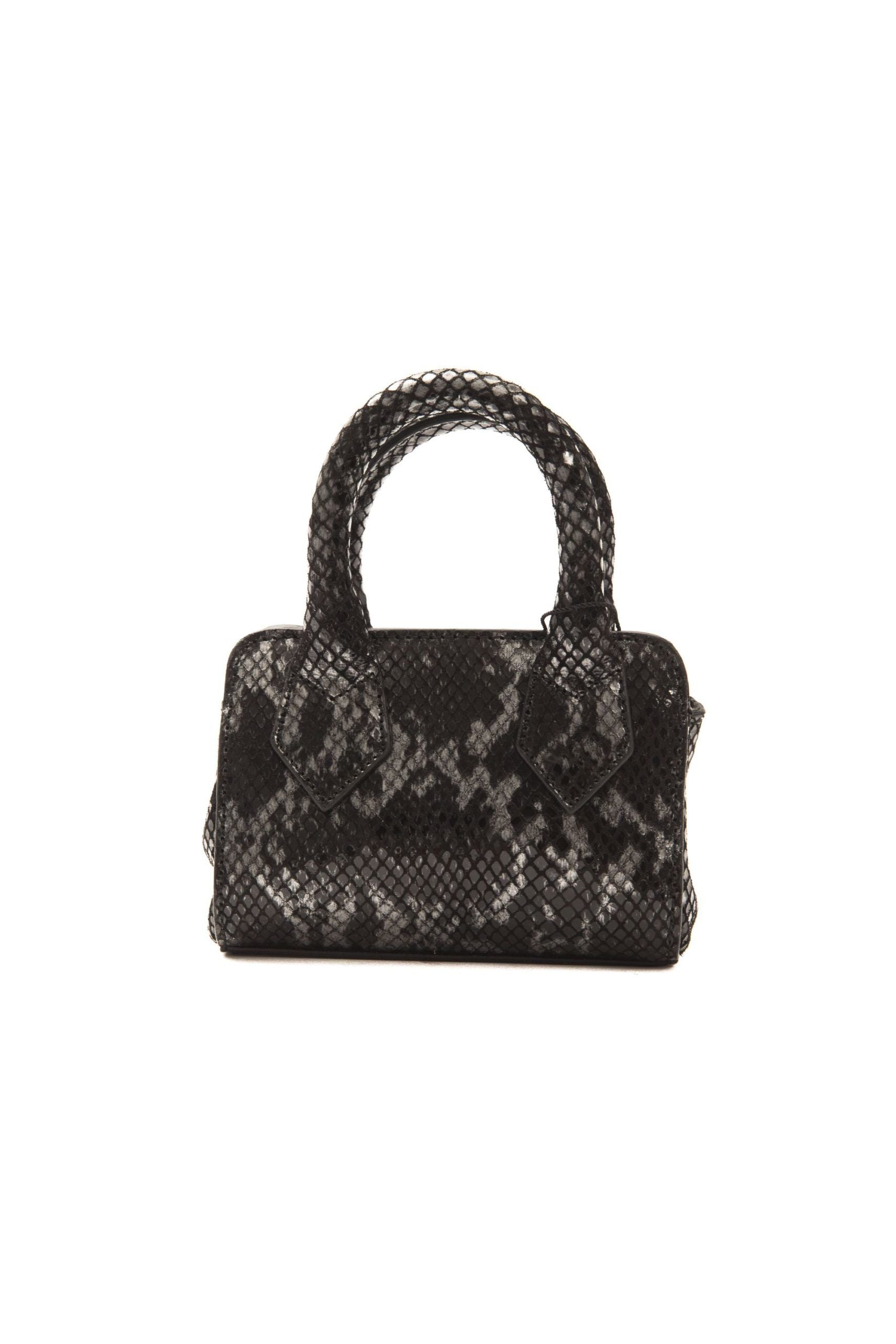 Pompei Donatella Chic Leather Mini Tote with Python Print