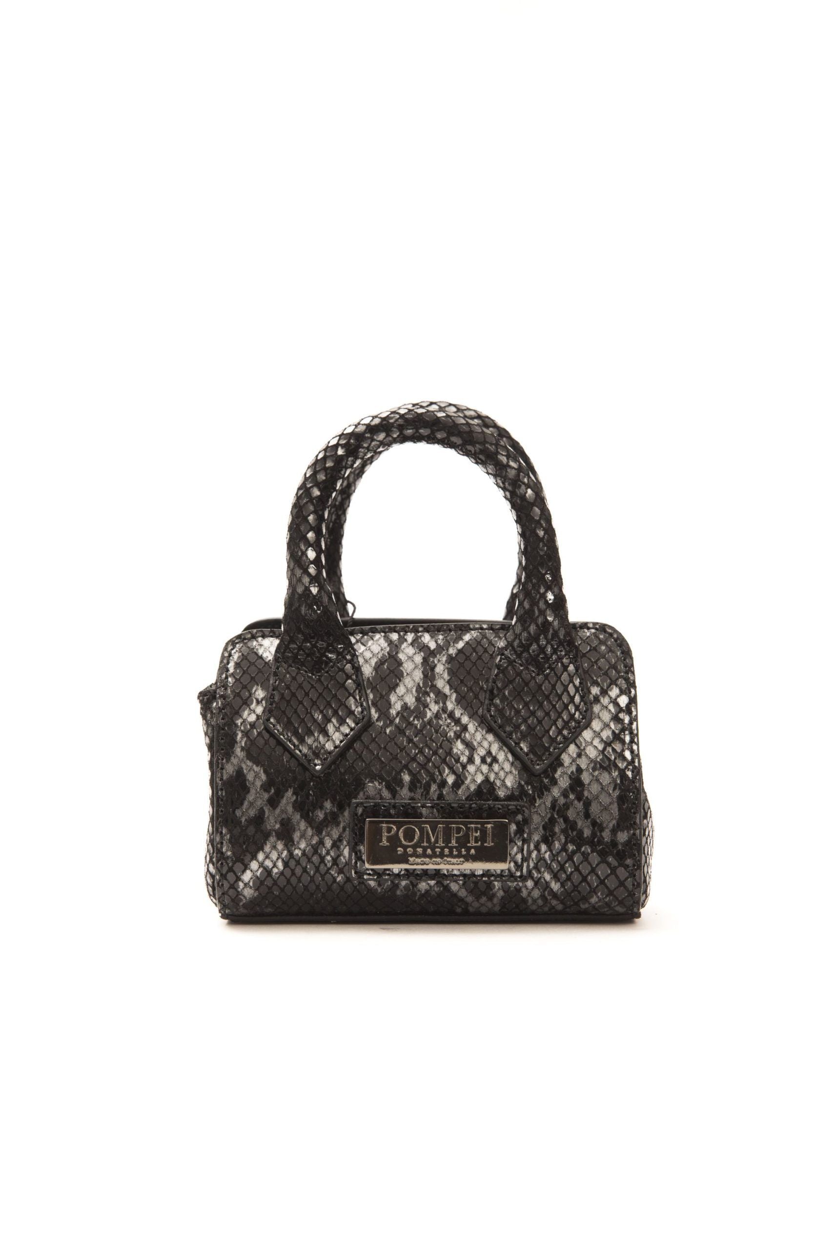 Pompei Donatella Chic Mini Cabas en Cuir avec Imprimé Python