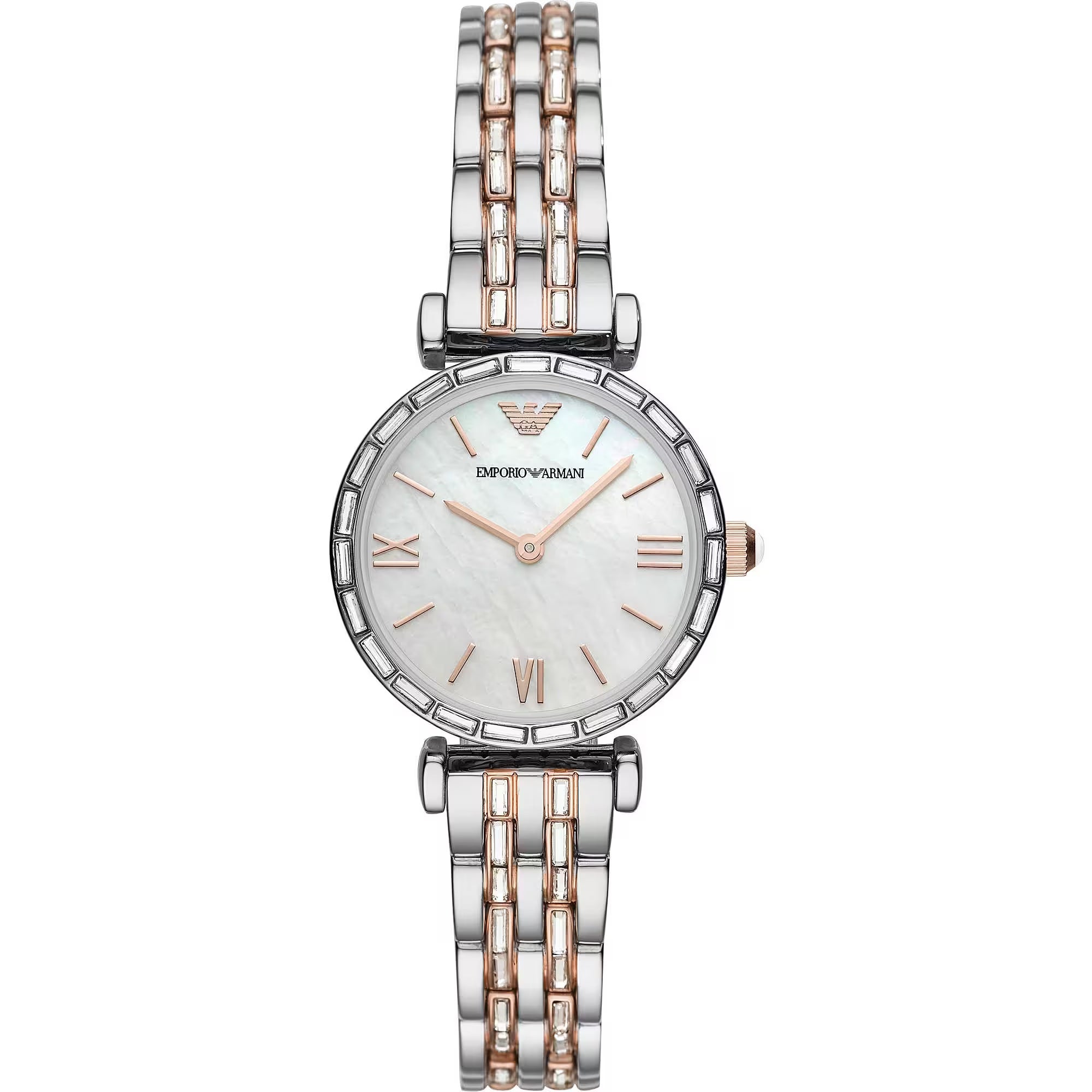 Montre pour femme en acier inoxydable avec cadran argenté élégant Emporio Armani